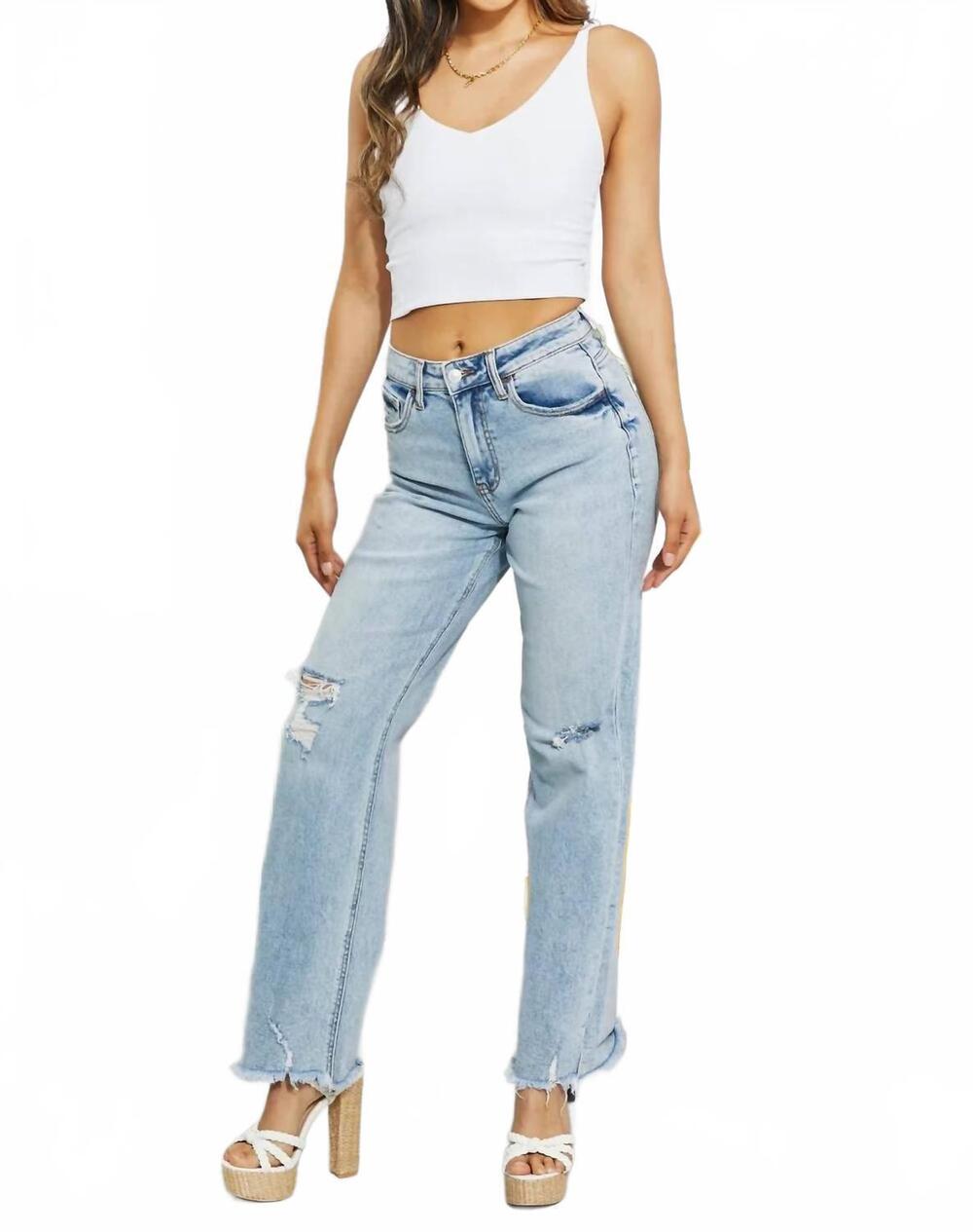 NEW VERVET BY FLYING MONKEY allie 90's dad jeans in light wash